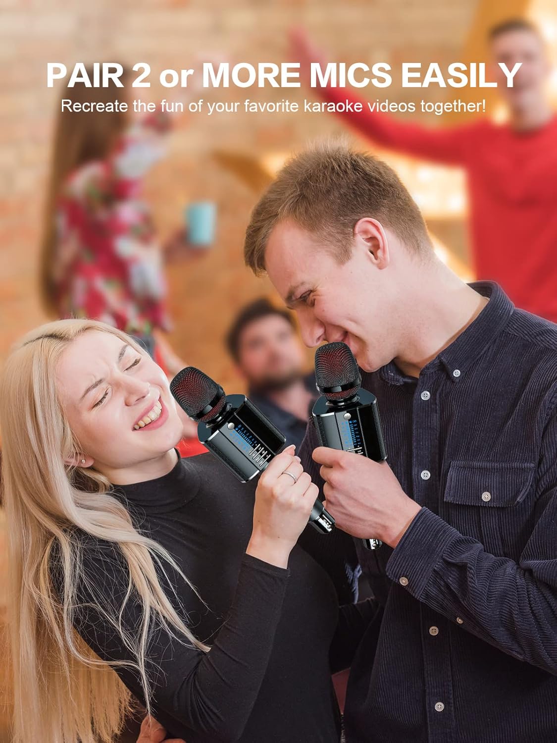BONAOK Karaoke Microphone,2022 Version Bluetooth Wireless UHF Karaoke Mic Speaker, Portable Handheld Karaoke Machine Compatible with Car/Phones/PC G20 Black