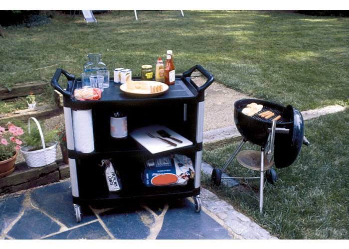 Rubbermaid Commercial Black 300 lb Cap Xtra 3-Shelf Utility Cart