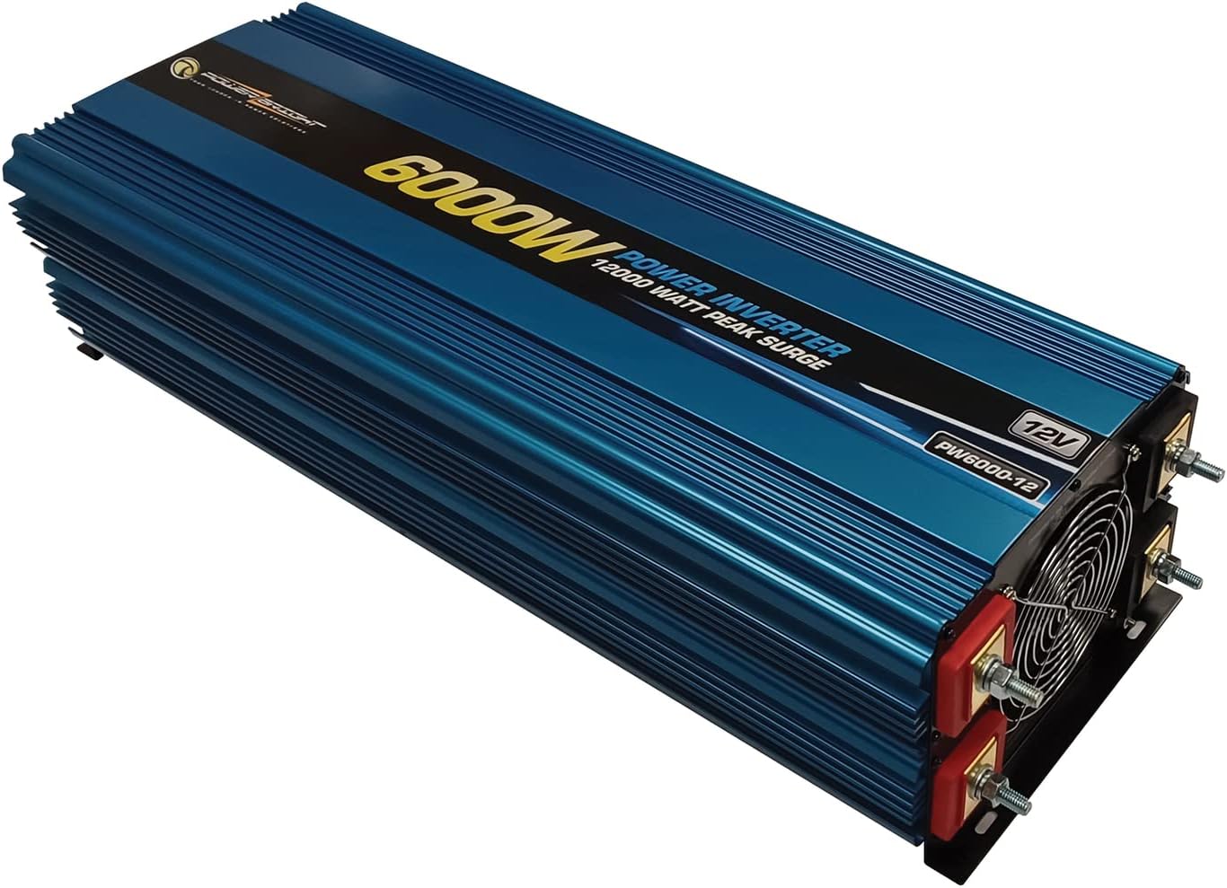 PW6000-12 12V DC to AC 6000W Modified Sine Wave Power Inverter, 6000W Continuous Power, 12000W Peak Load Power Rate, Anodized Aluminum Case, Built-in Cooling Fan