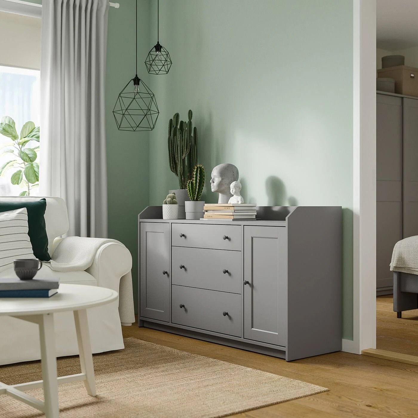 IKEA - HAUGA Sideboard, Gray, 55 1/8x33 1/8