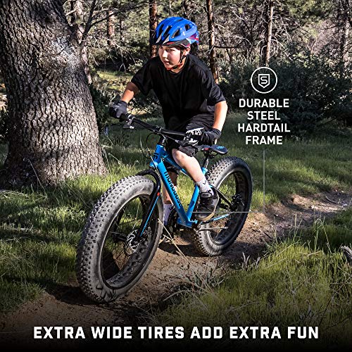 Mongoose Argus Trail or ST Fat Tire Mountain Bike, 20, 24 or 26 Inch Bike for Kids and Adults, 7 or 16 Speed, Aluminum or Steel Frame, Knobby Mountain Fat Tires, Mechanical Disc Brakes