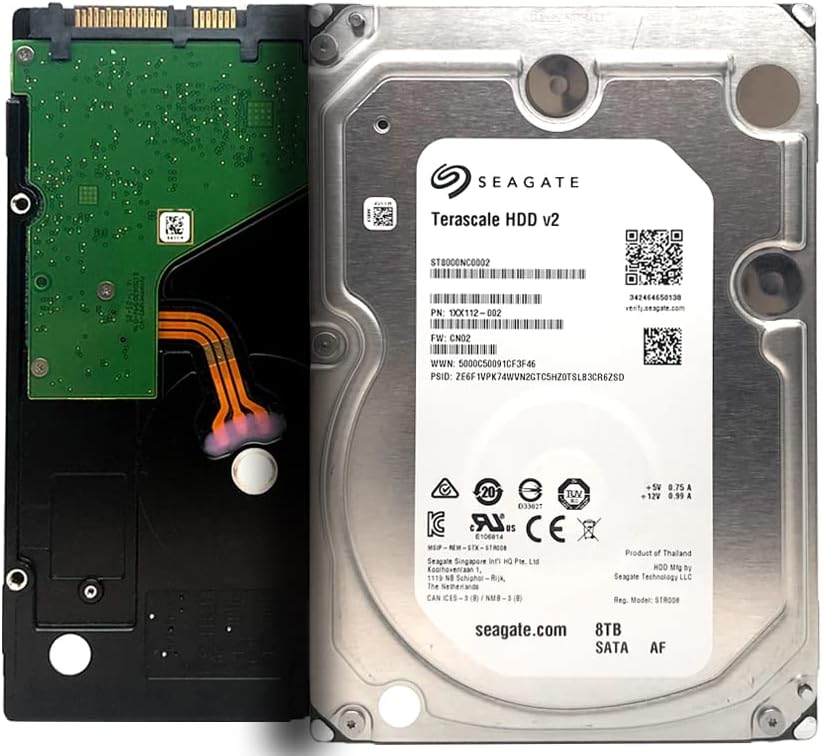 Seagate 8TB Terascale Enterprise HDD 7200RPM 256MB Cache SATA 6Gb/s 64MB Cache 3.5-Inch Internal Hard Drive (ST8000NC0002) - 3 Year Warranty (Renewed)