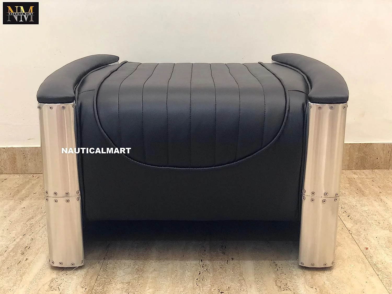 NauticalMart Aviator Ottoman Aluminium Chair Mid Century Vintage Industrial Sofa