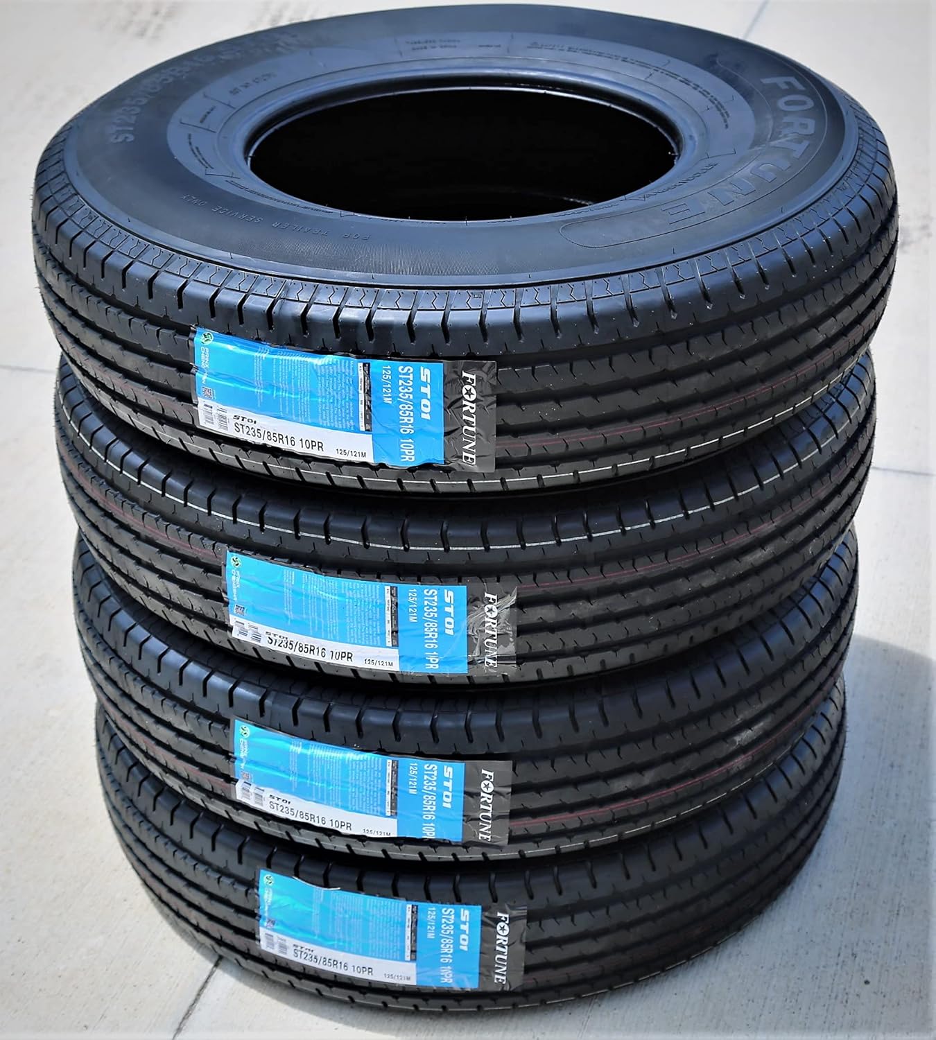 Fortune ST01 Premium Trailer Radial Tire-ST235/85R16 235/85/16 235/85-16 125/121M Load Range E LRE 10-Ply BSW Black Side Wall