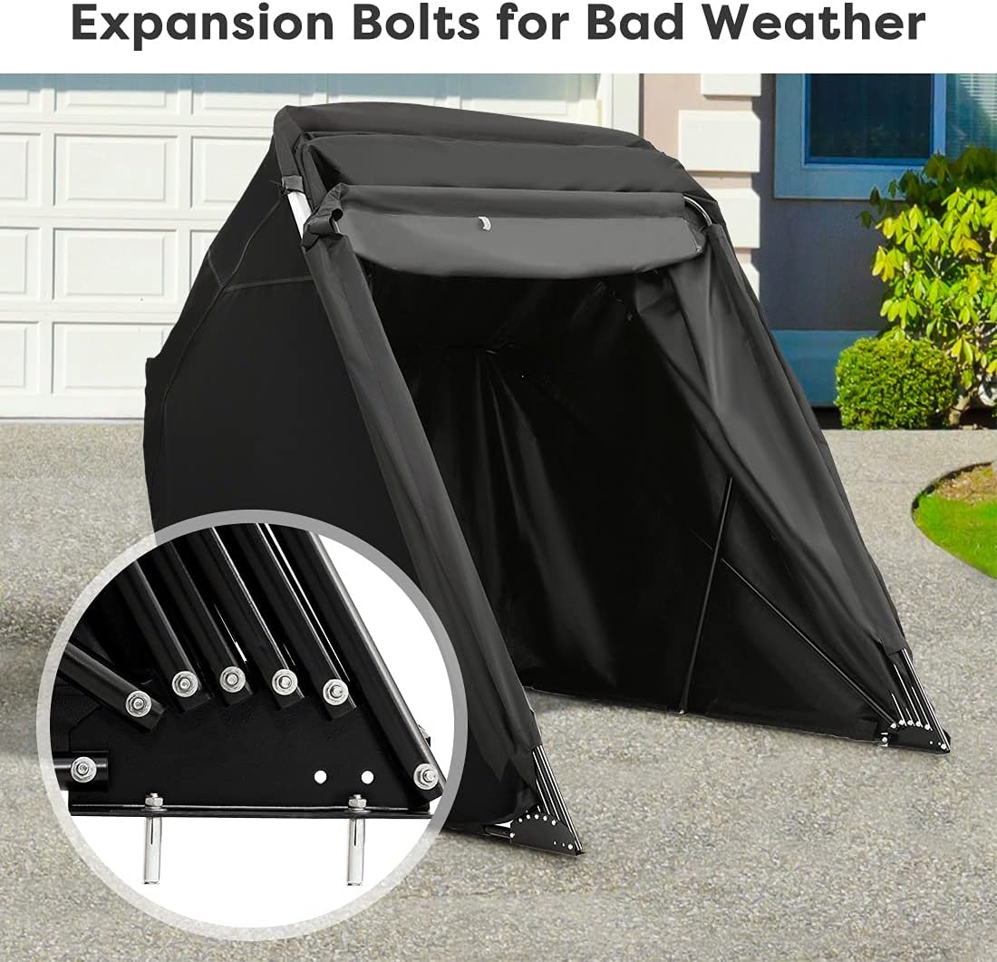 Quictent Heavy Duty Motorcycle Shelter Shed Cover Storage Garage Tent with TSA Code Lock & Carry Bag, Large Size