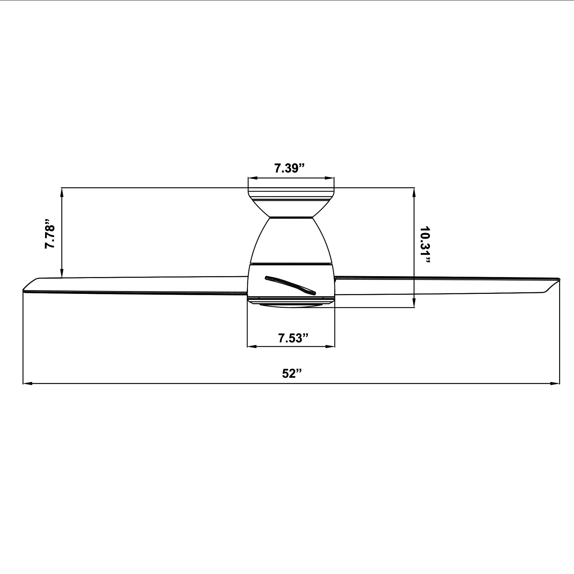 Modern Forms - FH-W2004-52L-MW Tip Top 52x22 Flush Mount Fan