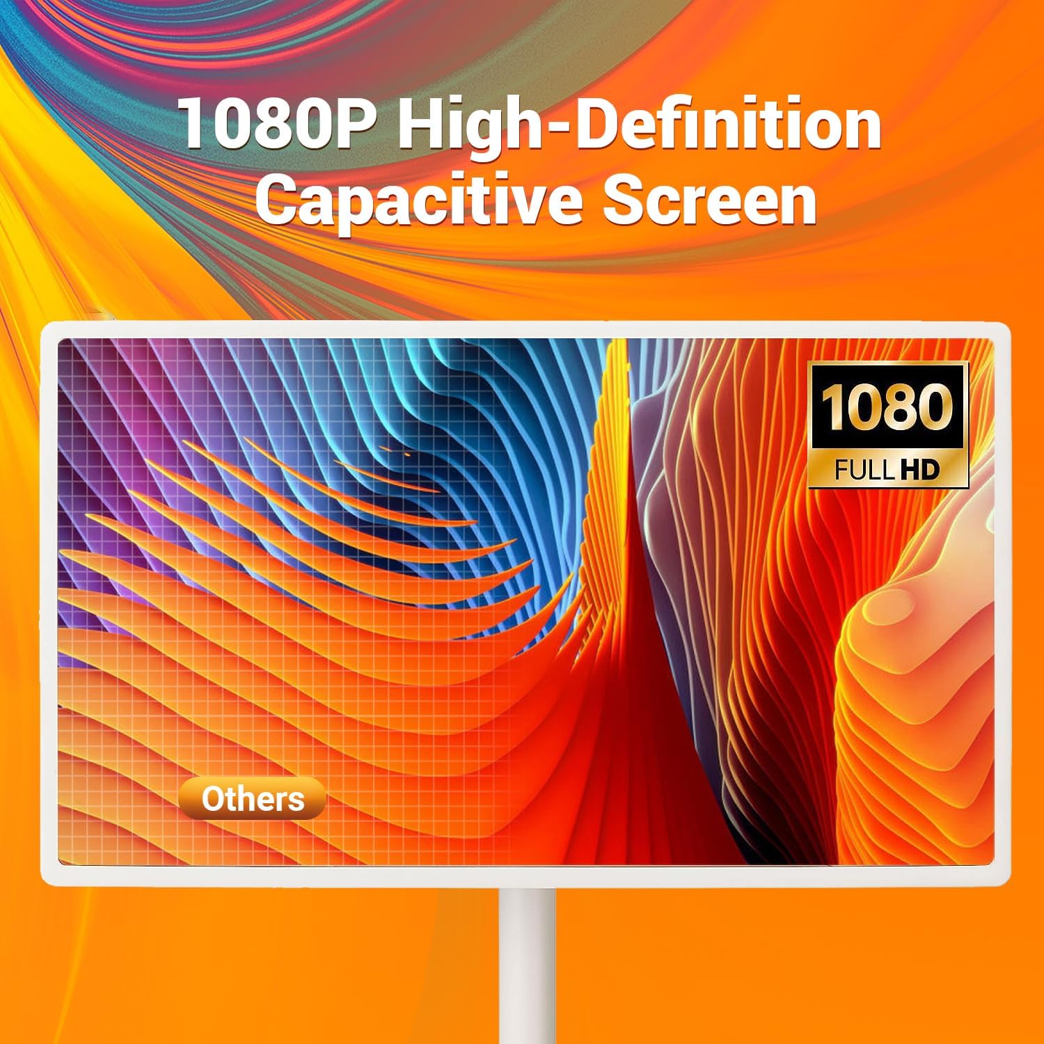 22 Inch 1080p Portable Touch Screen Monitor, RollableTablet TV with Android(Support Google Store), Wireless TV on Wheels Touchscreen Built-in Battery(4-6H), Full Swivel Rotation