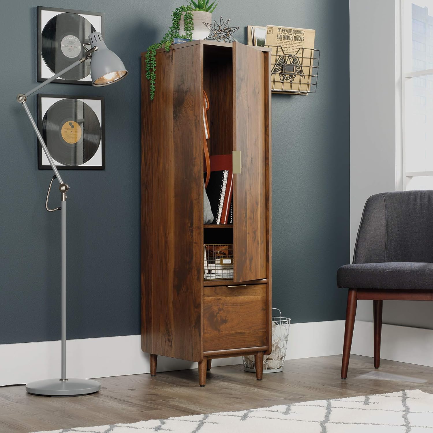 Sauder Clifford Place Storage Cabinet with File, Grand Walnut Finish