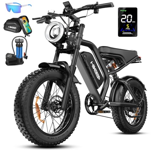 Electric Bike for Adults - K6 20 x 4 Inch Fat Tire, 750W/Peak 1500W Motor, 48V15AH Detachable Battery, 4 Riding Modes Electric Dirt Bike, 7 Speed Electric Motorcycle,20MPH UL 2849 Certified