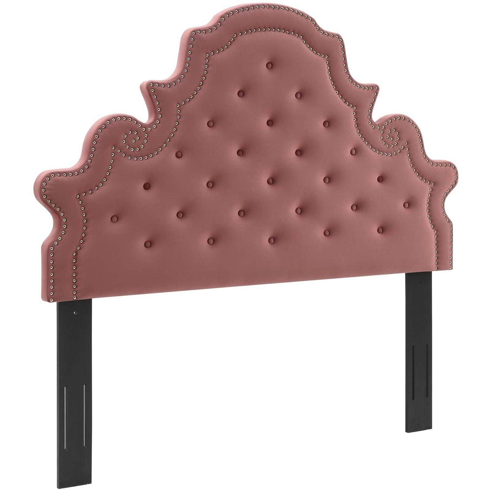 Modway Diana Twin Headboard Tufted Dusty Rose Performance Velvet