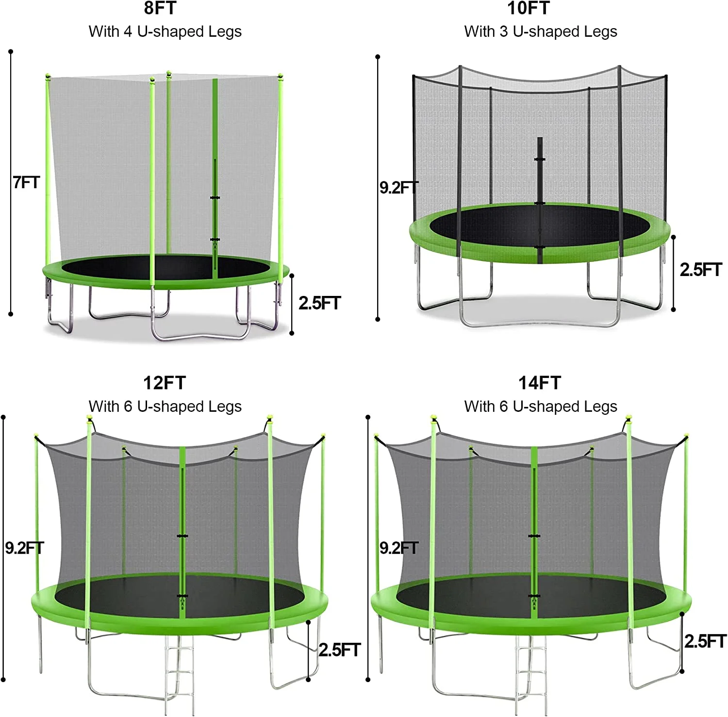 Trampoline with Enclosure Net Outdoor Jump Rectangle Trampoline - ASTM Approved-Combo Bounce Exercise Trampoline PVC Spring Cover Padding for Kids and Adults