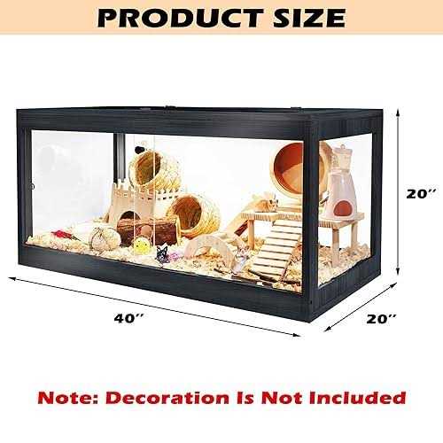 Prolee Hamster Cage Wooden Mice and Rat Habitat Openable Top with Acrylic Sheets Solid Built - Pet Supplies online store
