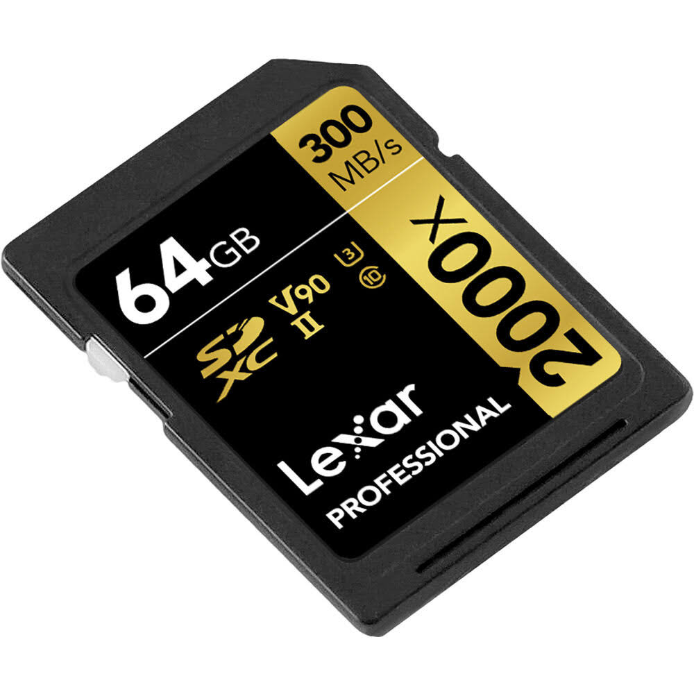 Lexar LSD64GCBNA2000R Professional 2000X 64GB SDXC UHS-II Memory Card