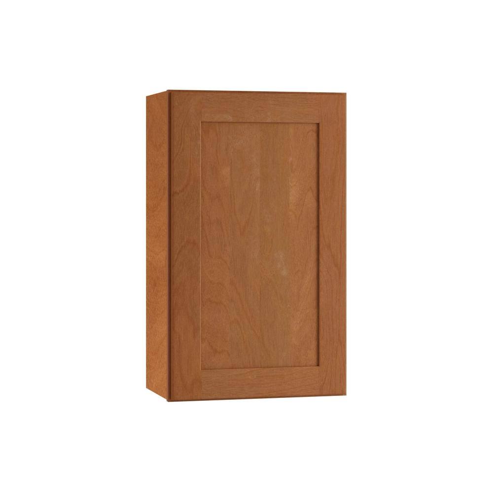 Home Decorators Collection Hargrove Assembled 18 x 30 x 12 in. Plywood Shaker Wall Kitchen Cabinet Right Soft Close in Stained C