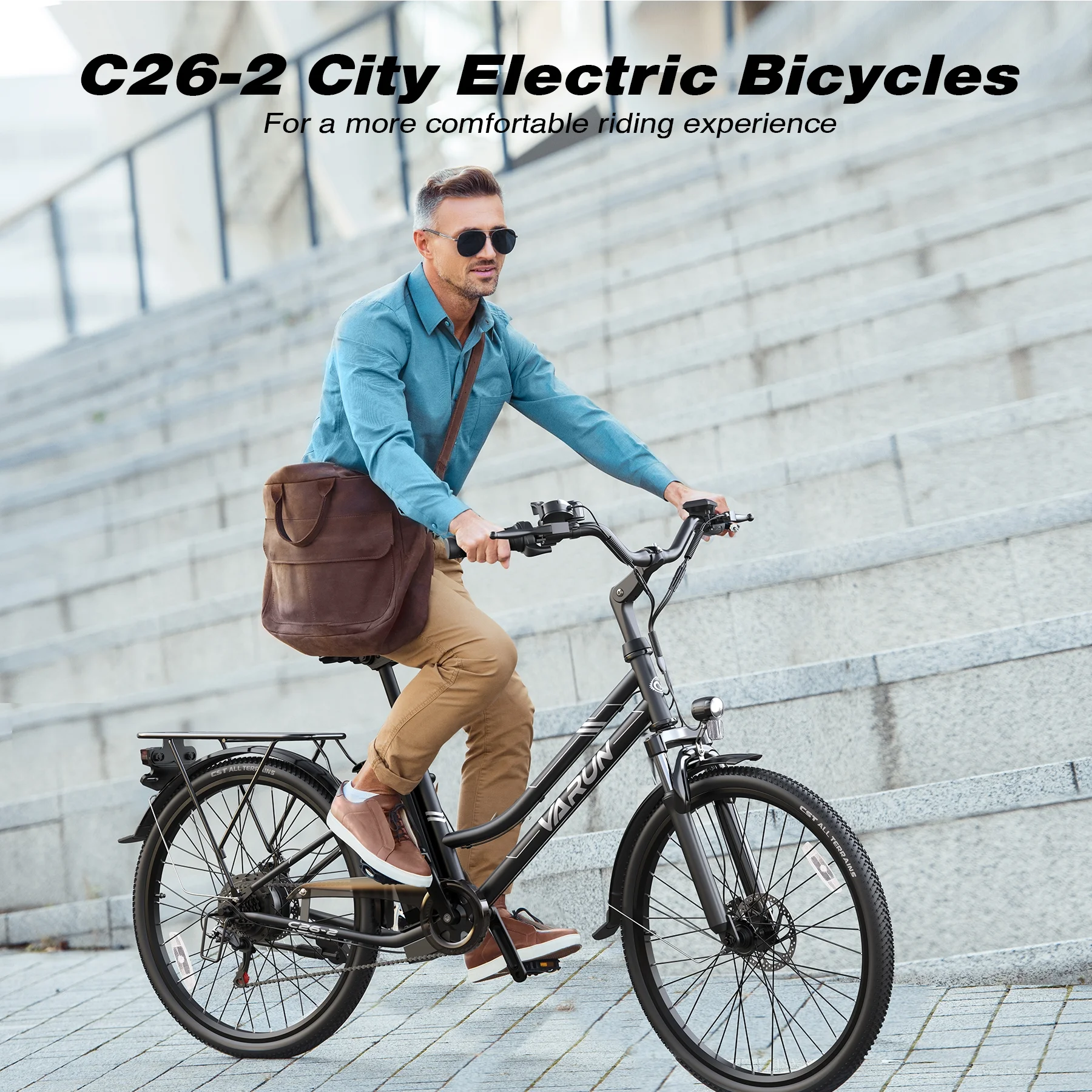 VARUN Fashion 26 -inch Electric Bike -500W Electric Bicycle, With a Range of 40 Miles, Removable Battery, 7 Speed, Maximum Speed of 19.9MPH, Suitable For Commuting Commute