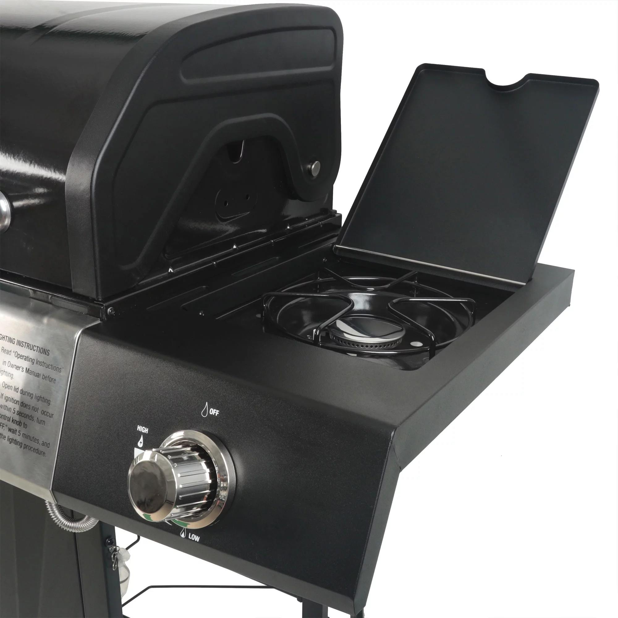 Grill Boss 4-Burner Gas Grill w/ Side Burner, Cover, and Side Shelves