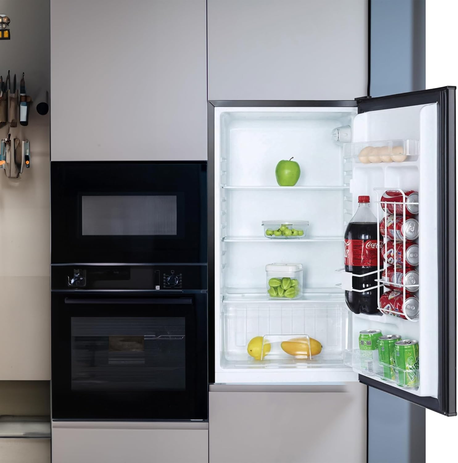 Magic Chef Compact Mini Refrigerator with Built In Freezer Compartment, Adjustable Temperature Control, and Grab and Go Can Dispenser, Black