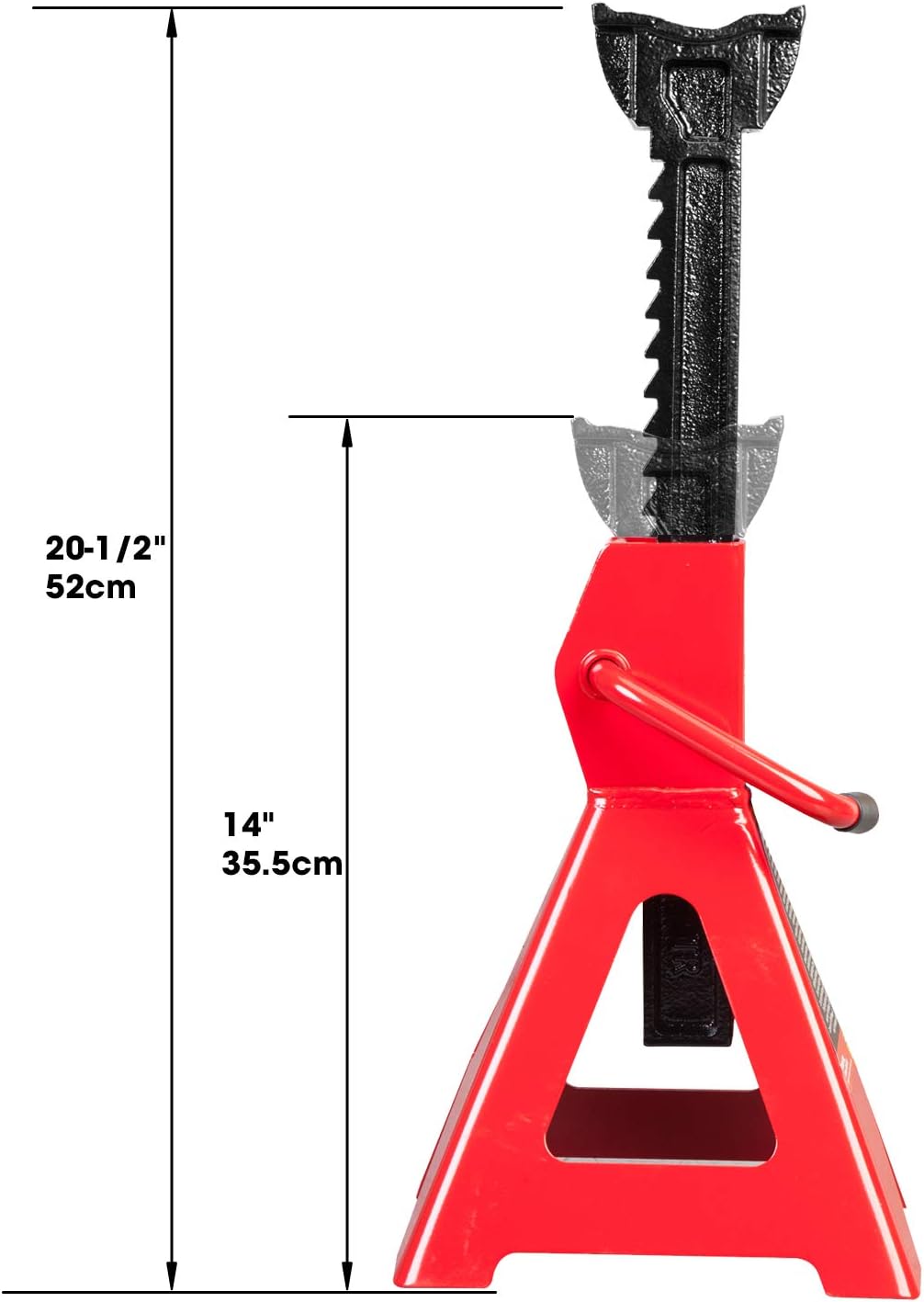 BIG RED T43006 Torin Steel Jack Stands (Fits: SUVs and Extended Height Trucks): 3 Ton (6,000 lb) Capacity, Red, 1 Pair Pack of 2