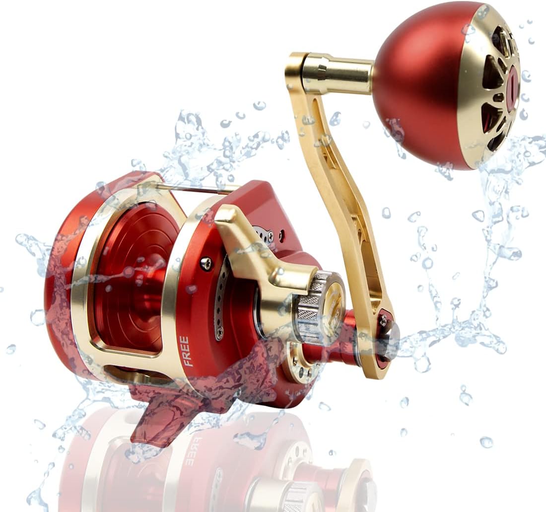 Topline Tackle Slow Pitch Jigging Reels 66lbs Slow Jigging Reel Saltwater 6.3:1, 9BB+2RB Jigging Reel Saltwater Conventional Reels
