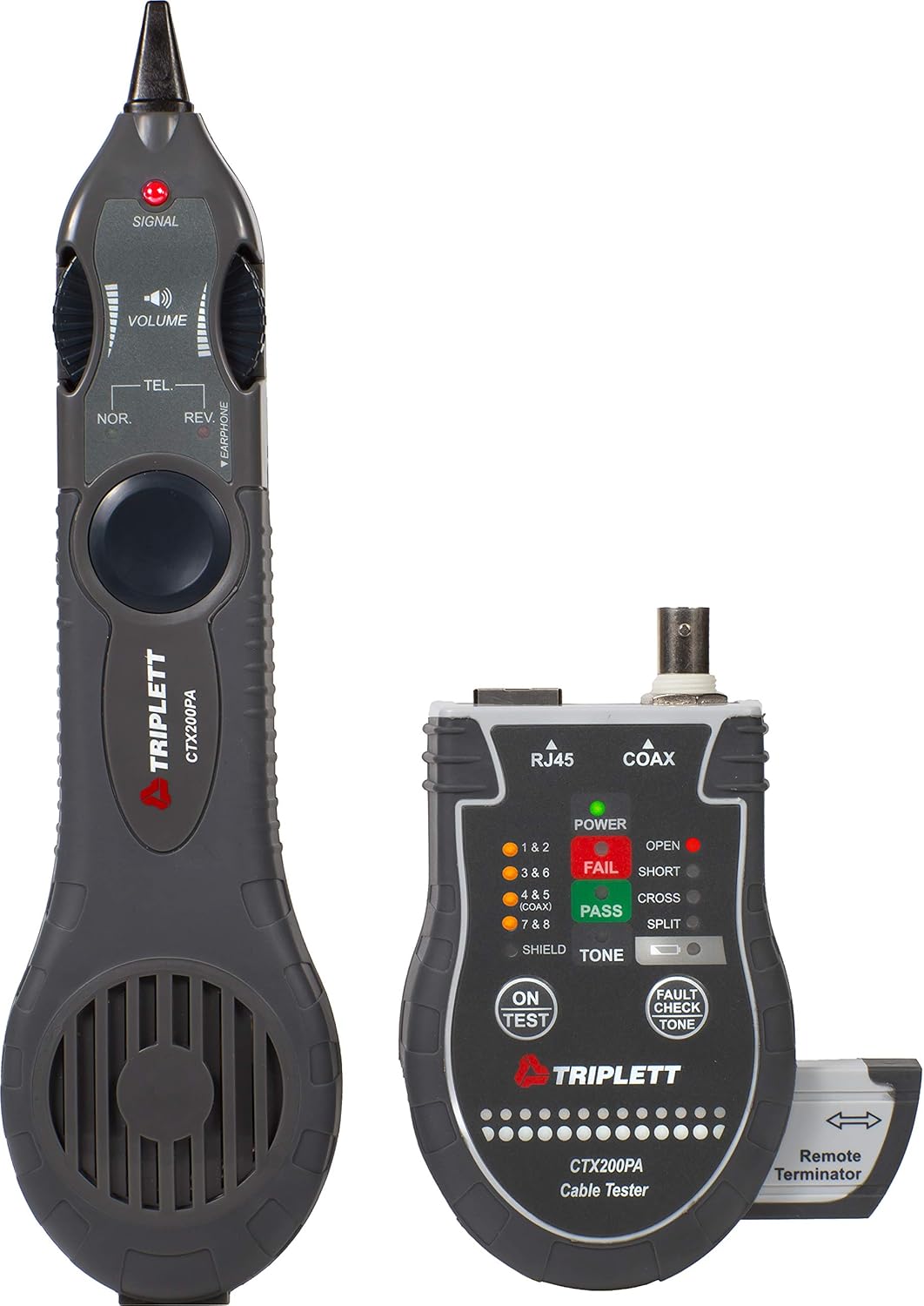 Triplett Pocket CAT LAN Tester for RJ45, CAT 5/6, and Coax Cables with Instant Pass/Fail Results (CTX200)