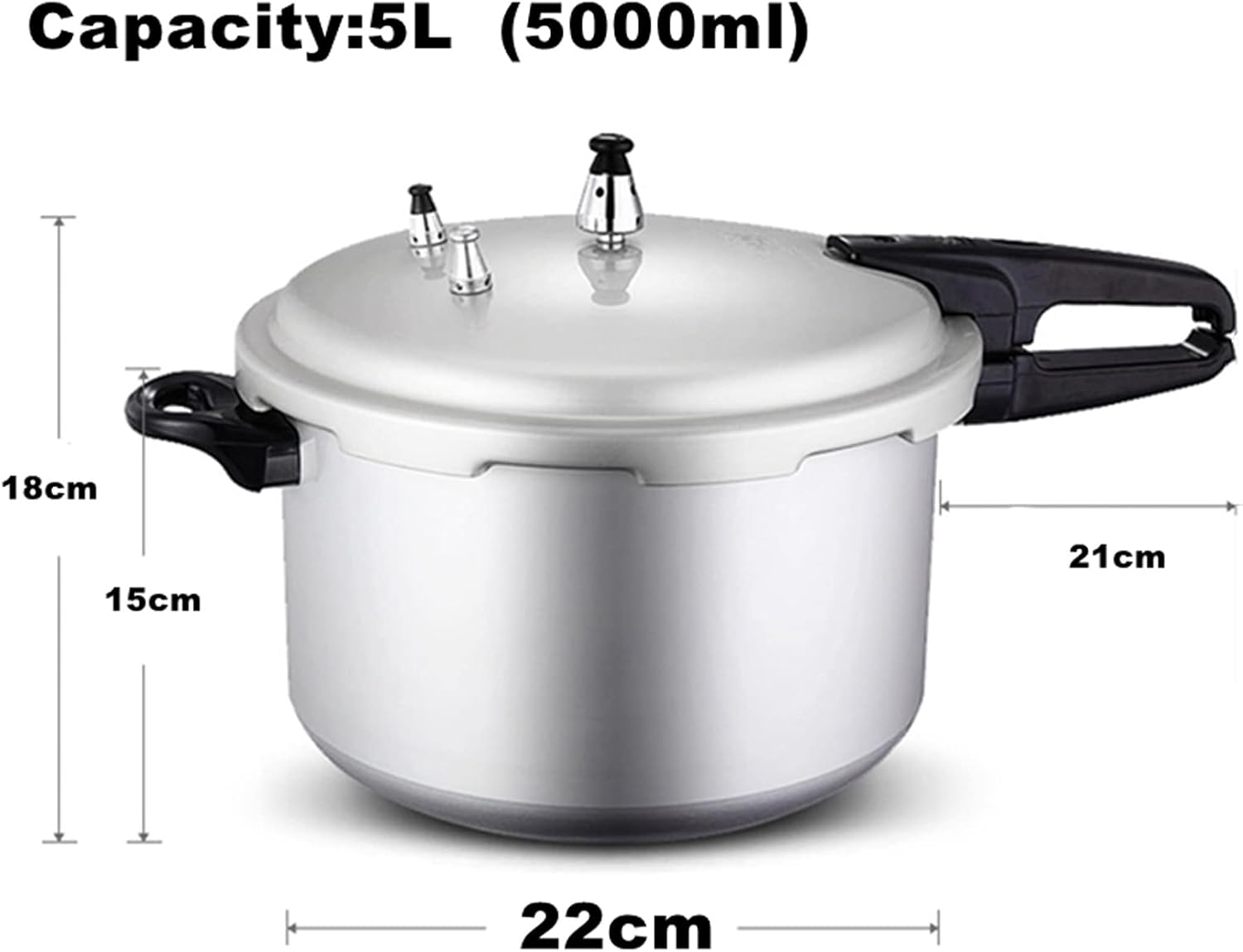 Small Aluminum Pressure Cooker Double Safety Valve for Quick Cooking of Meat, Soup, Rice for Gas Stove, Induction Cooker