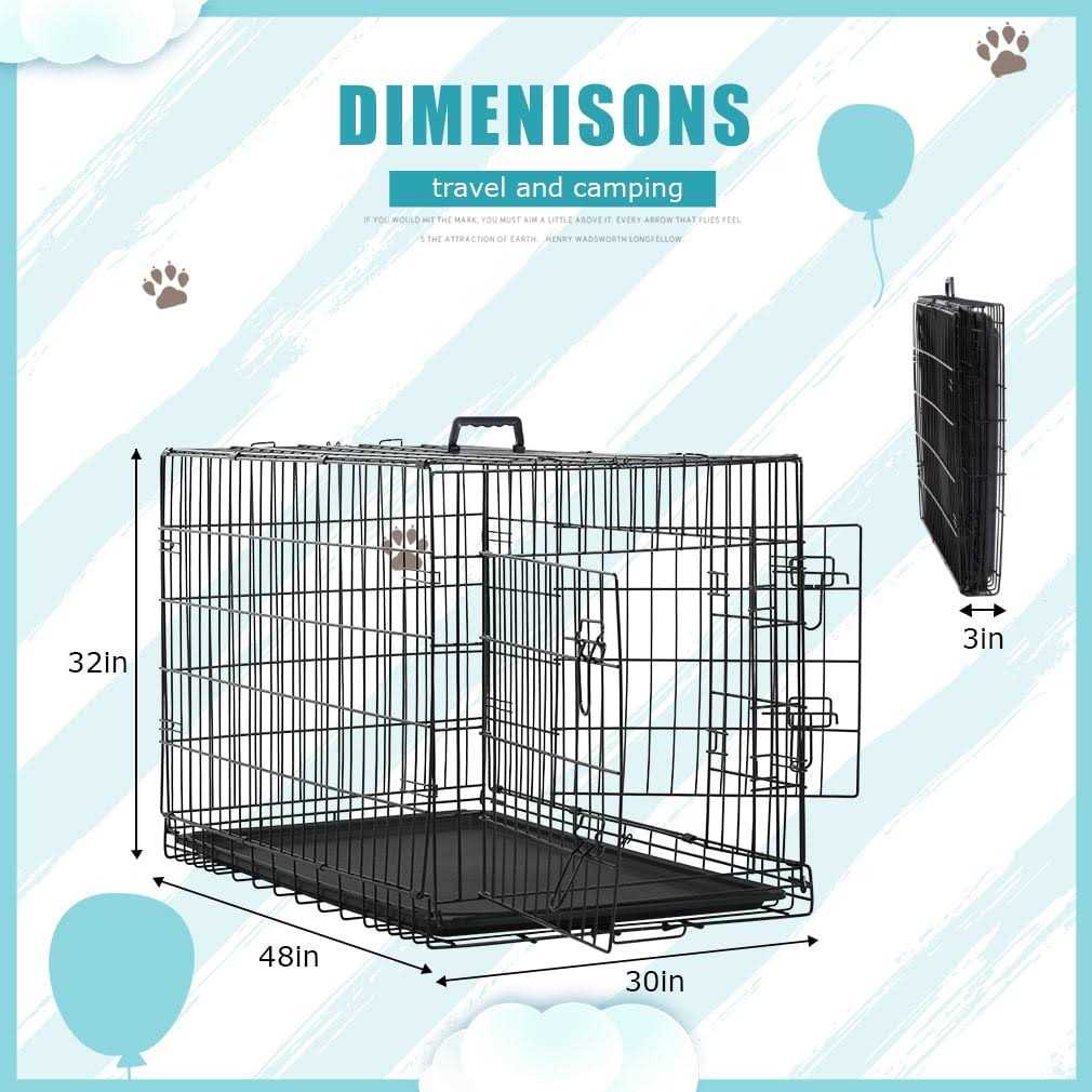 XXL Large Dog Crate for Large Dog 48 Inch Folding Dog Cage Metal Wire Dog Kennel Pet Animal Segregation Cage for Golden Retriever - Pet Supplies online store