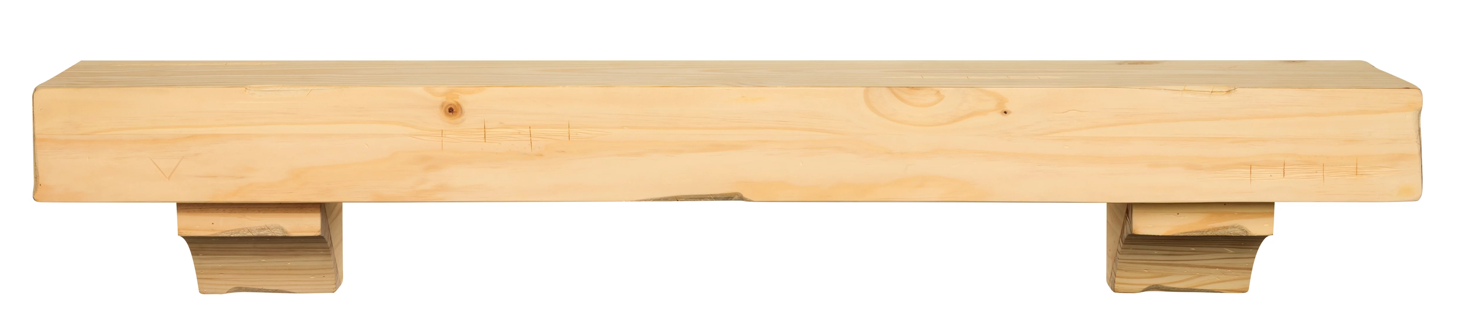 Pearl Mantels Shenandoah Hand Distressed and Hand Finished Premium Pine Wood Mantel Shelf, Unfinished, Paint and Stain Grade, 72"L & 9"D, Versatile Hanging Choices, with or without Corbels (Included)