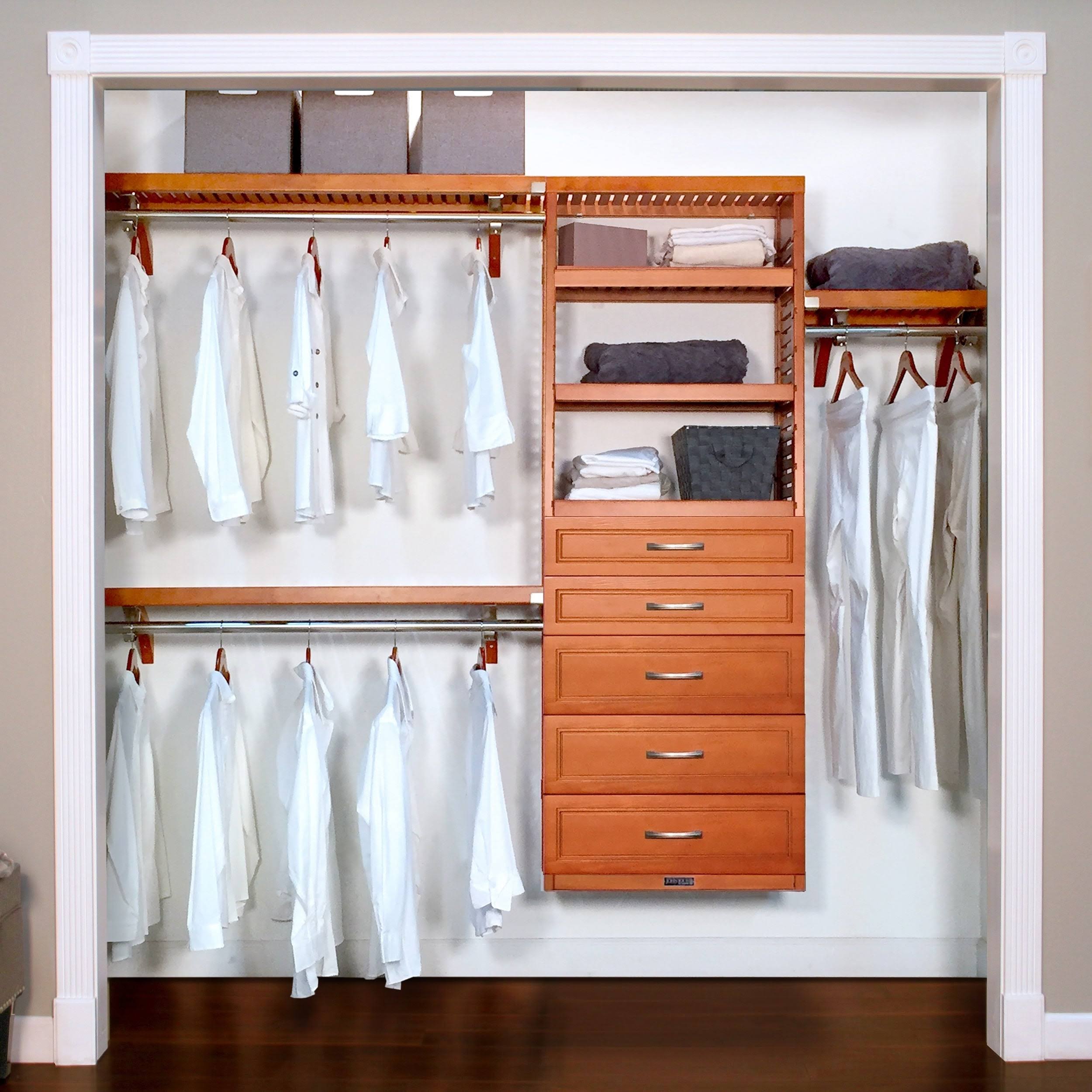 48x22 W - 120x22 W Woodcrest Closet System John Louis Home Finish: Caramel