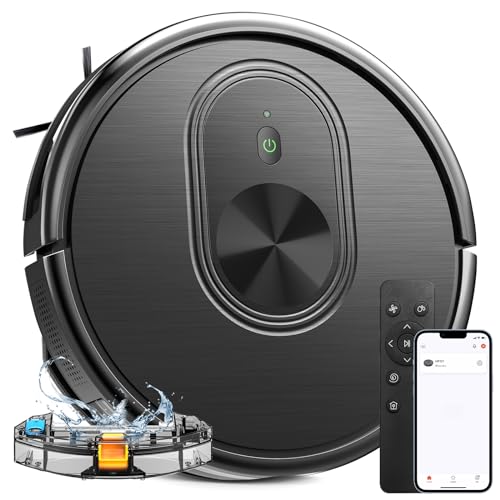 Robot Vacuum and Mop Combo, 3 in 1 Mopping Robotic Vacuum with Schedule, App/Bluetooth/Alexa, 1600Pa Max Suction, Self-Charging Robot Vacuum Cleaner, Slim, Ideal for Hard Floor, Pet Hair,Carpet