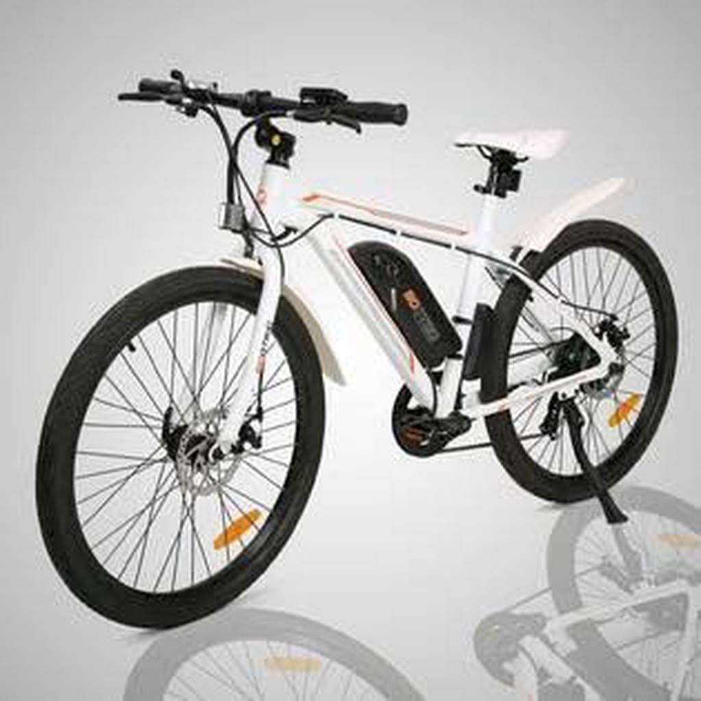 Ecotric 26" 36V 350W Electric City Bicycle E-Bike Removable Battery 7 Speed Pedal ASSIST, Black/White - Megean