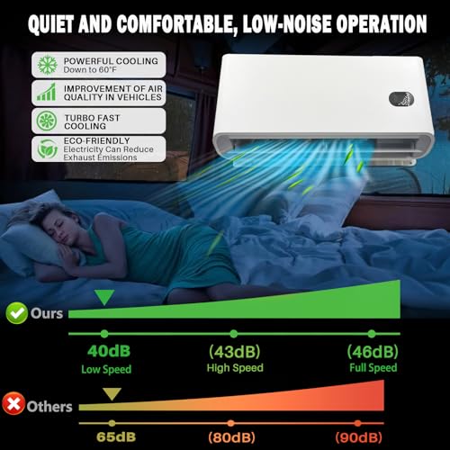 7,000BTU Electric Truck AC Unit Split 12V Low Noise Fast Cooling High Efficiency For Semi-Truck, Trailer, Bus, Camper, Pickup, Motorhome