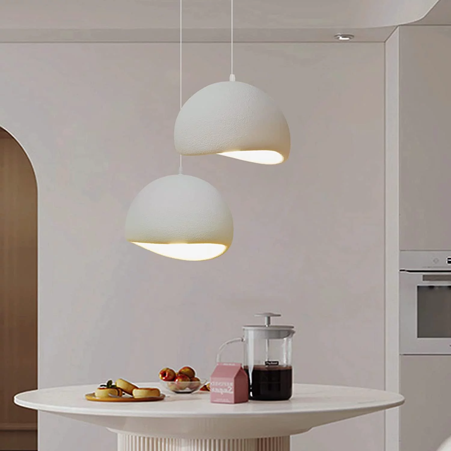 Arturesthome Nordic Japandi Living Room Handmade Oval Resin Chandelier Lamp