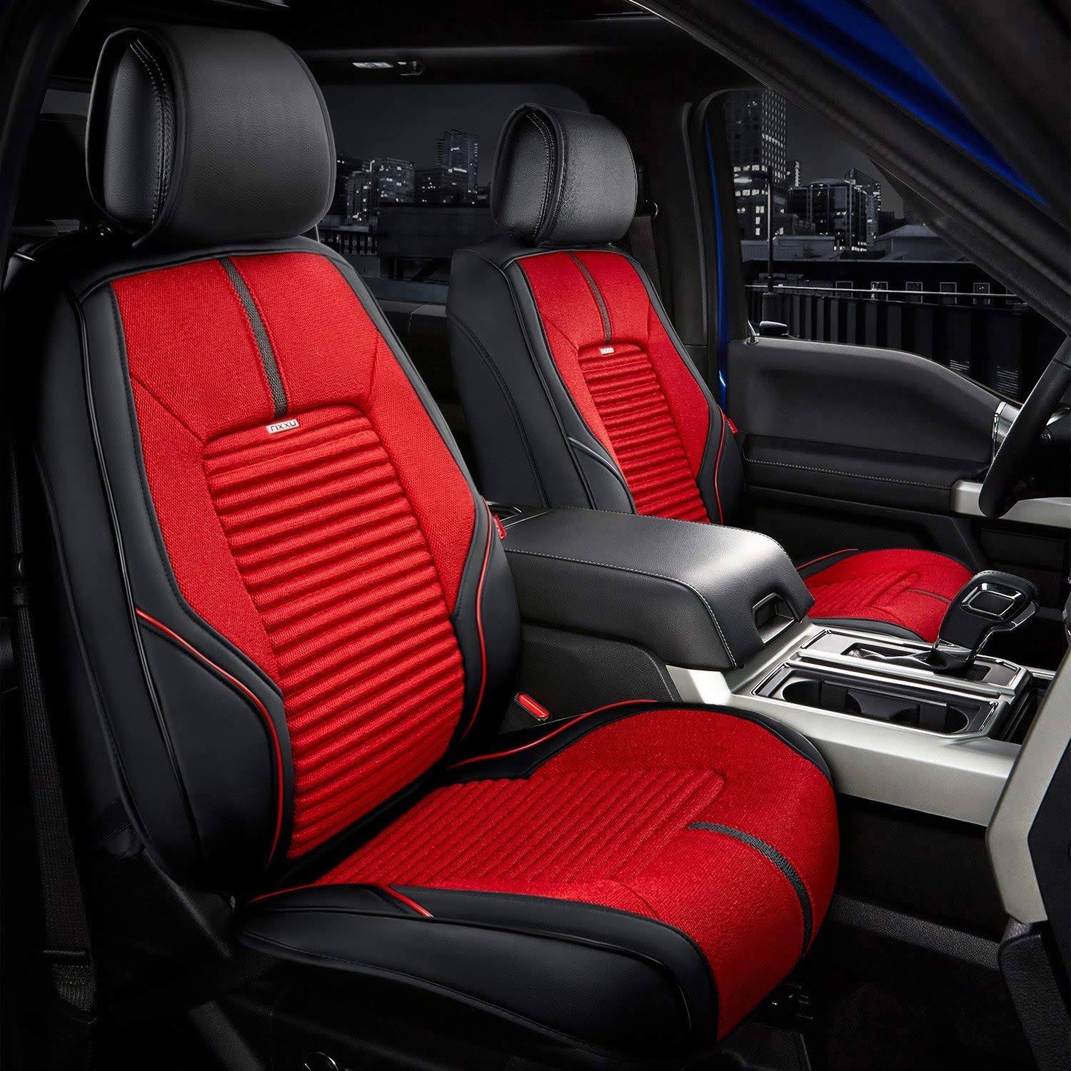Rixxu - Super Sport Series 1st Row Red Seat Covers with Black Sides