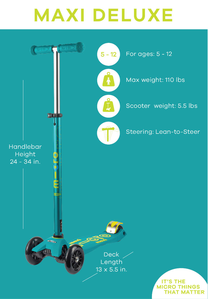 Micro Kickboard - Maxi Deluxe Scooter Caribbean Blue
