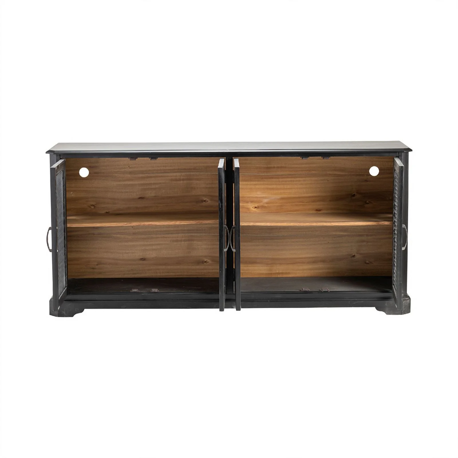 Crestview Collection Livingston Wood 4 Door Sideboard in Black