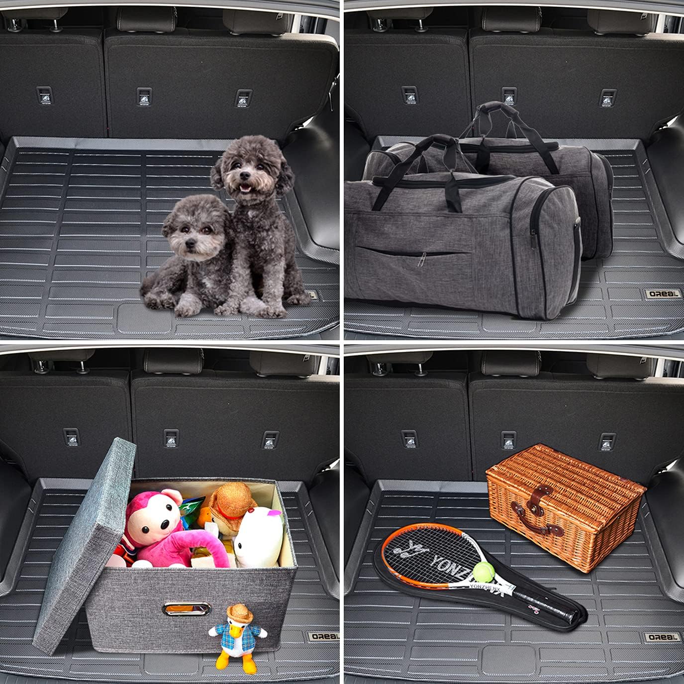 orealtrend Black Trunk Mat Replacement for Mazda CX 5 CX-5 2017-2022 Car Rear Cargo Liner Floor Cover All Weather Protection Waterproof Durable Odorless Custom Fit Pack of 2