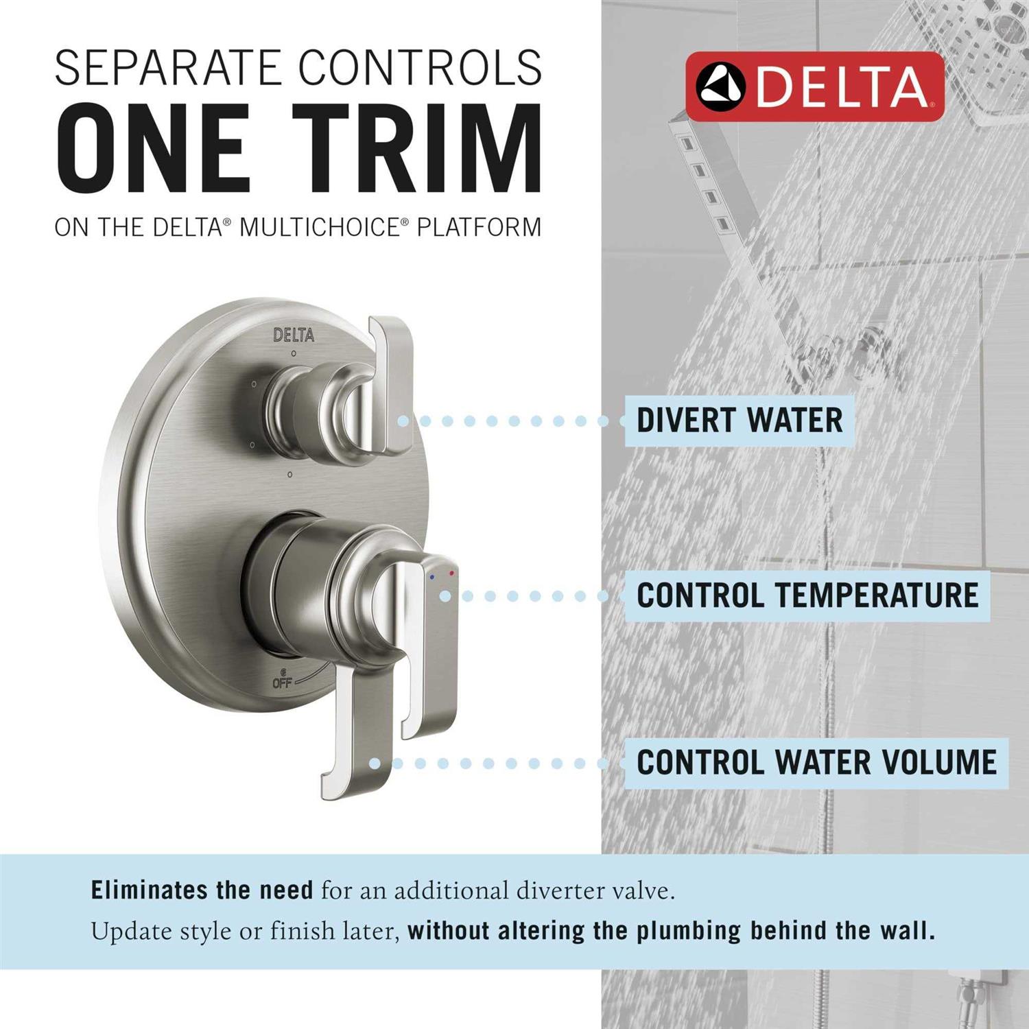 Delta Tetra 17 Series Integrated Diverter Trim with 6-Setting - Shop Hardware Tools Online Store