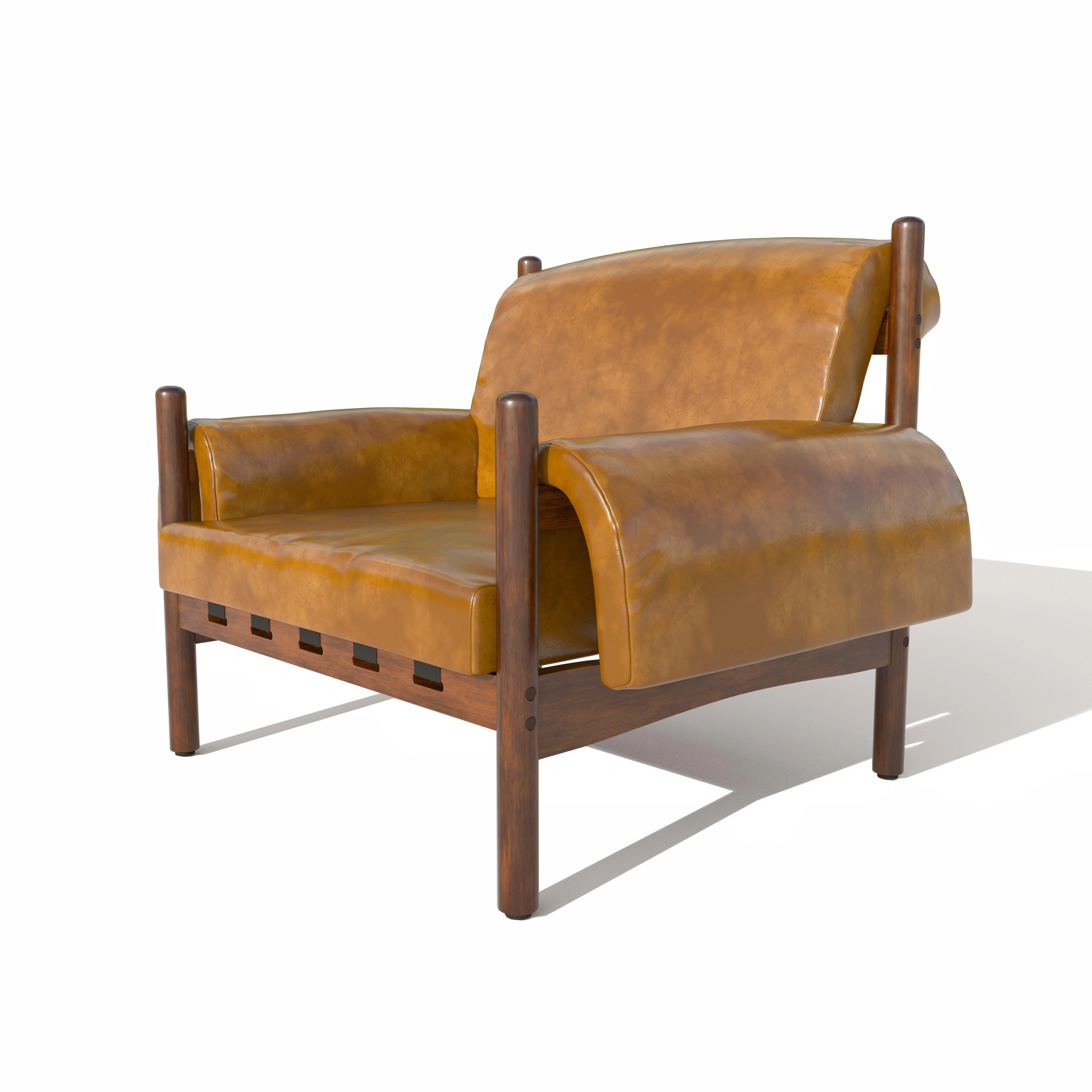 Rustic Accent Chair Vintage  Chairhigh density foam Mid Century Tall Back Chair with Arms Solid Wood Legs for Reading Living Room Bedroom Waiting Room (Brown)