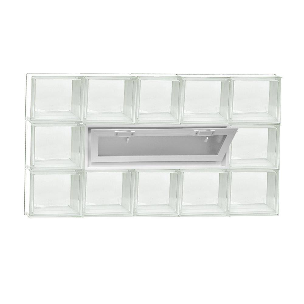 Clearly Secure 36.75 in. x 17.25 in. x 3.125 in. Frameless Vented Clear Glass Block Window 3818VCL
