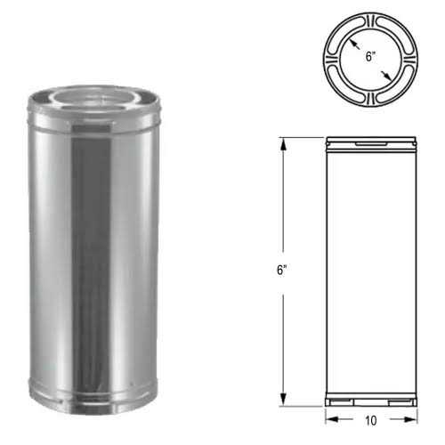 DuraVent DuraPlus 6 Diameter Galvanized Chimney Pipe - Shop Hardware Tools Online Store