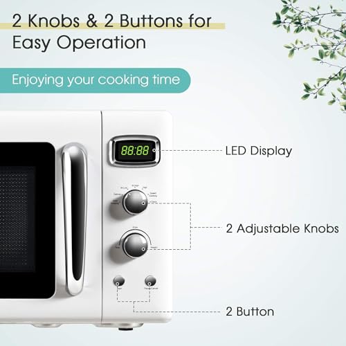Retro Microwave Oven, SIMOE Compact Microwave Countertop