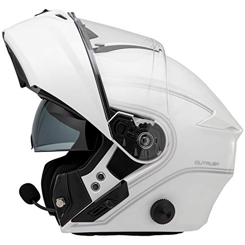 Sena Outrush R Bluetooth Modular Motorcycle Helmet with Intercom System (Matte Black, XL)