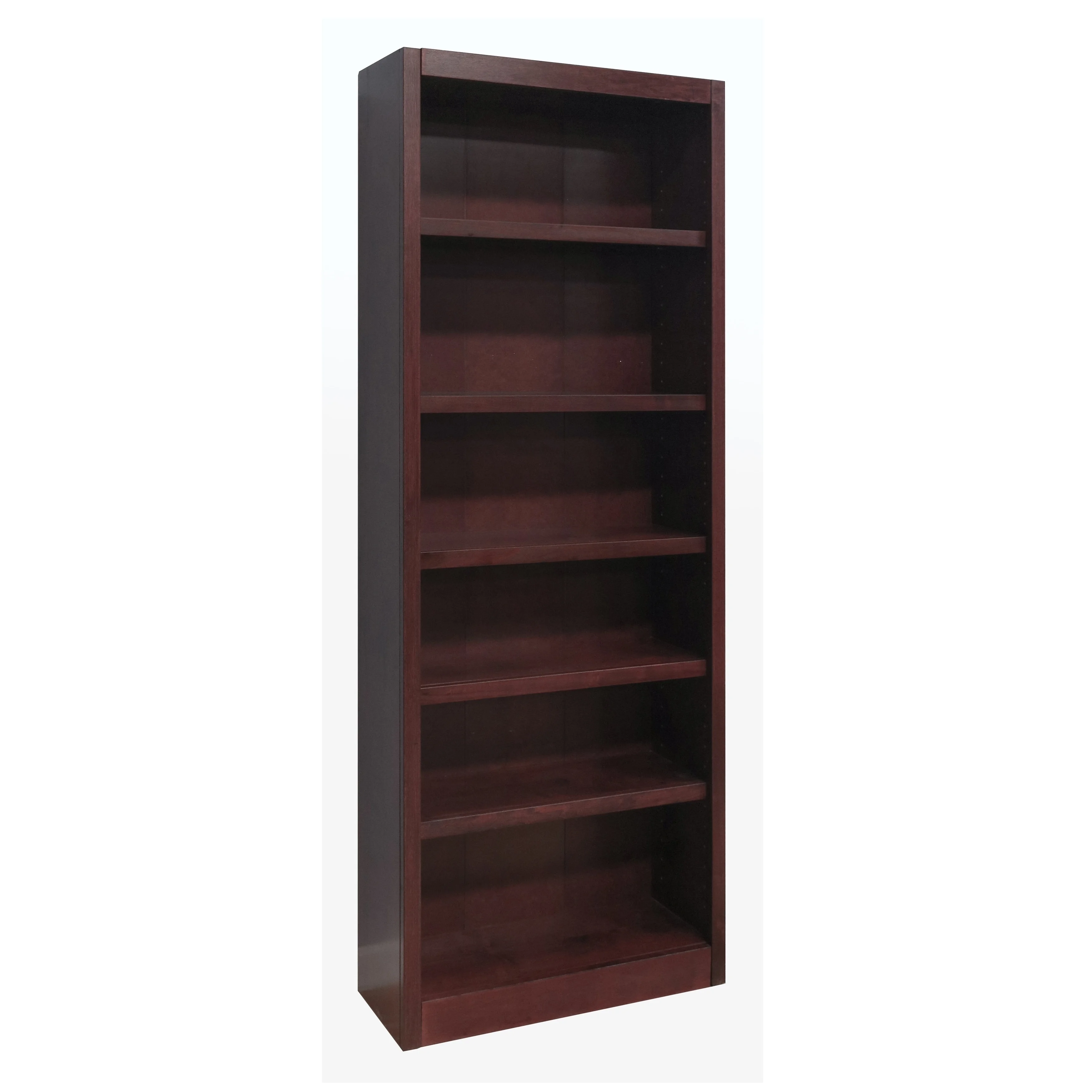 Concepts in Wood MI3084 Single Wide Bookcase, 6 Shelves Oak Oak Finish