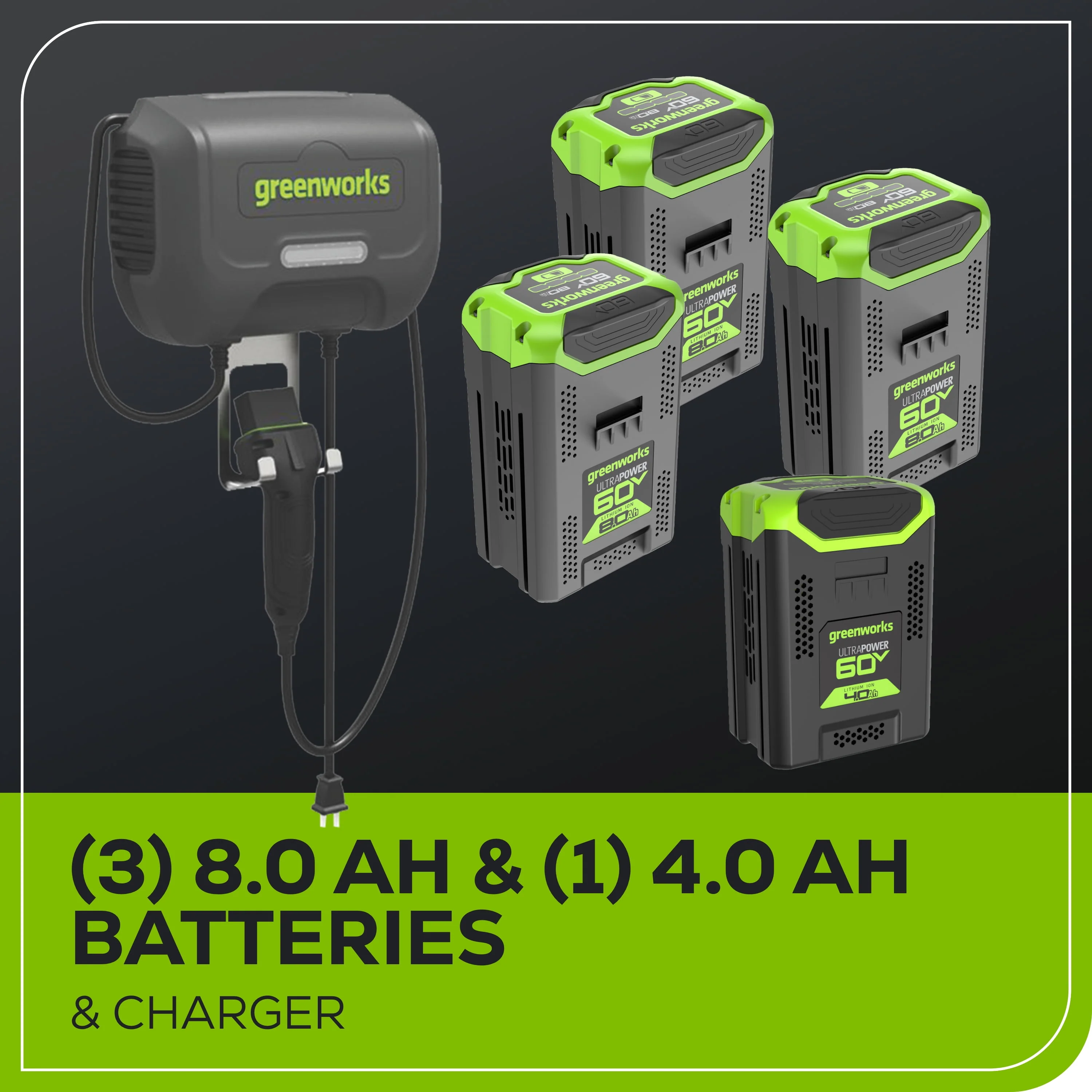 Greenworks 60V 30” CrossoverZ Zero Turn Riding Lawn Mower with (3) 8.0 Ah, (1) 4.0 Ah Batteries & 600-Watt Charger 7422702