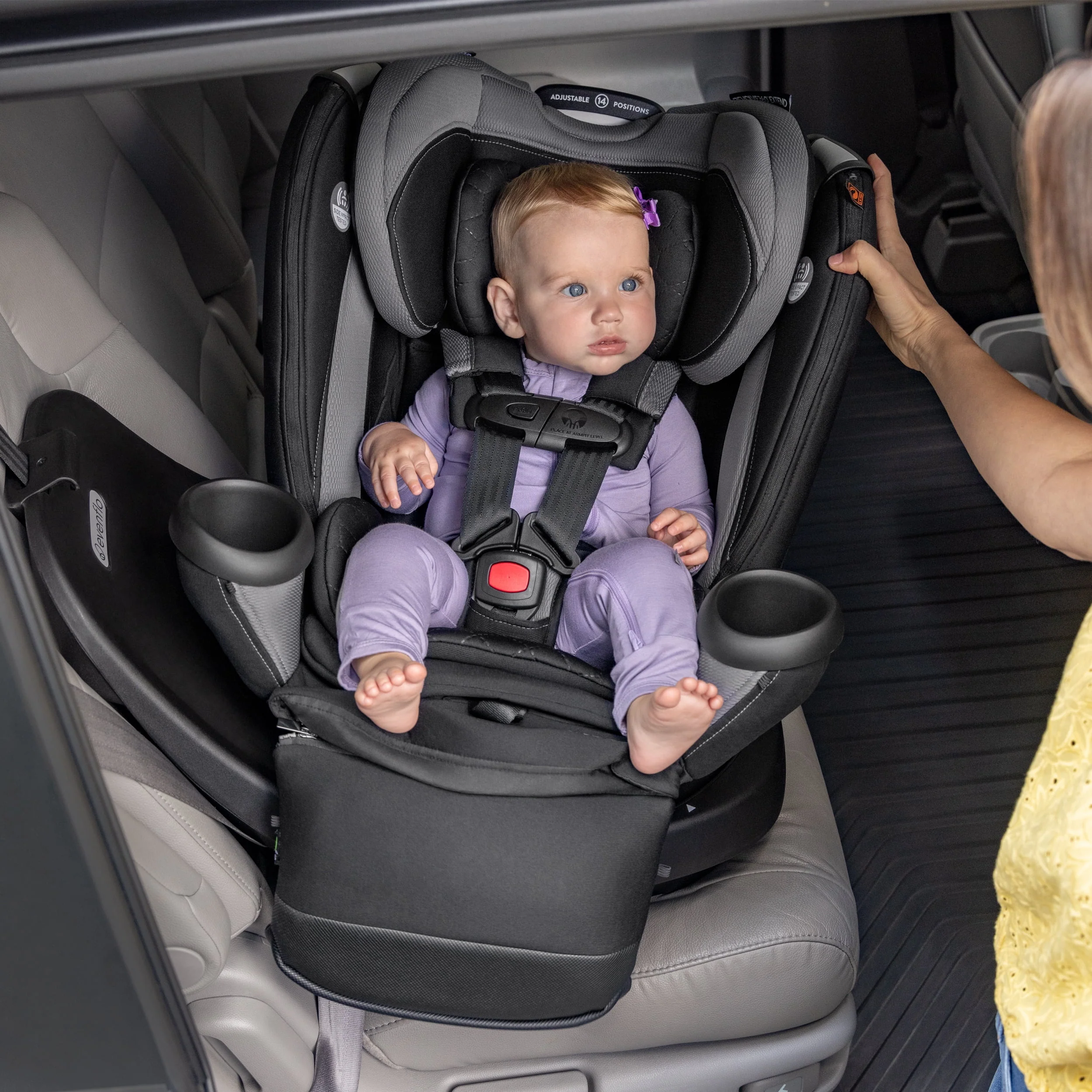 Revolve360 Extend All-in-One Rotational Car Seat with Quick Clean Cover (Revere Gray)