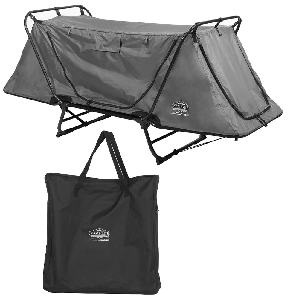 Kamp-Rite Original 1 Person Tent Cot Bed Bundle w/ Valuables Storage Bag - Curated Treasures Market