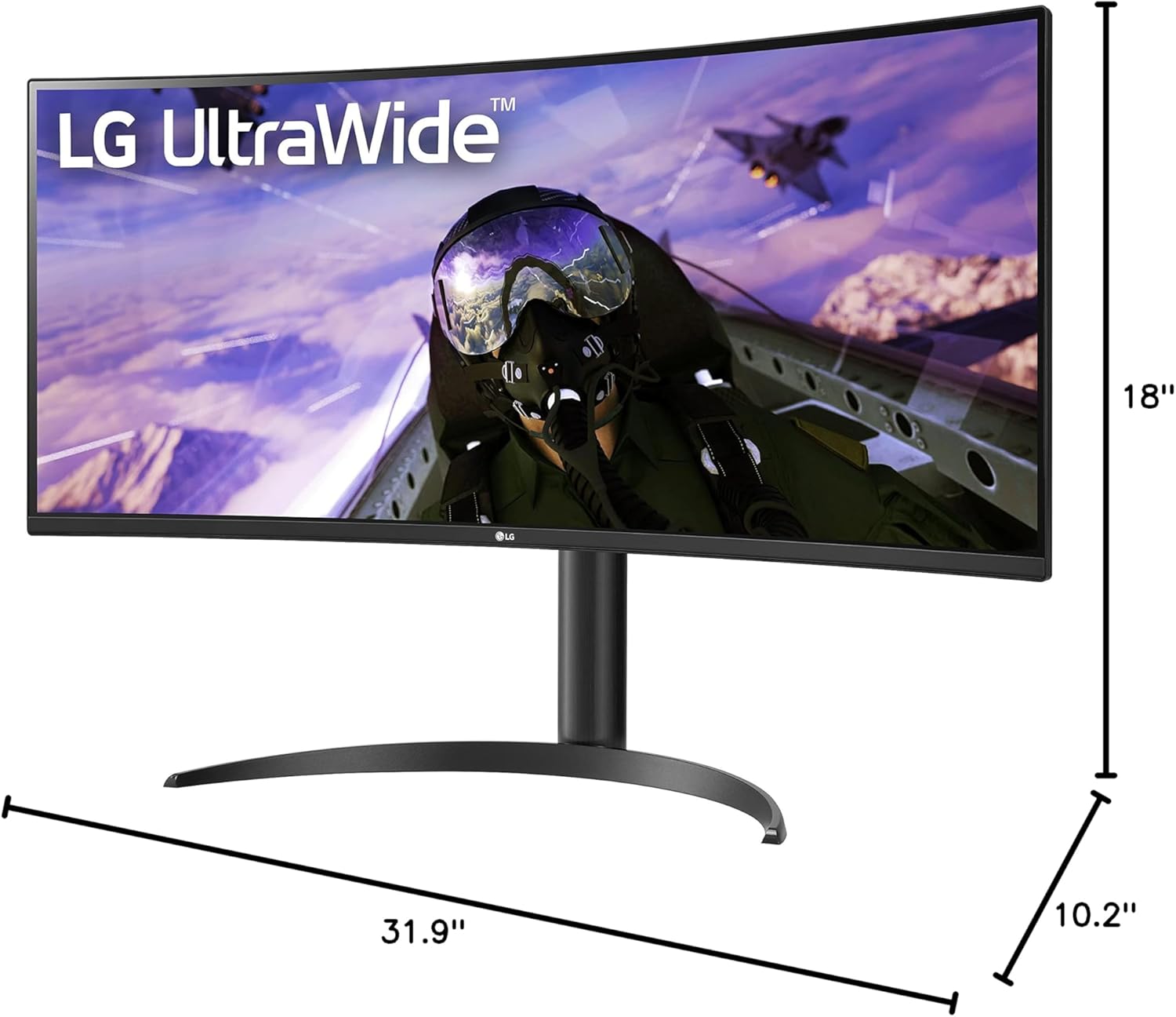 LG UltraWide QHD 34-Inch Computer Monitor 34WP65C-B, VA with HDR 10 Compatibility and AMD FreeSync Premium, Black