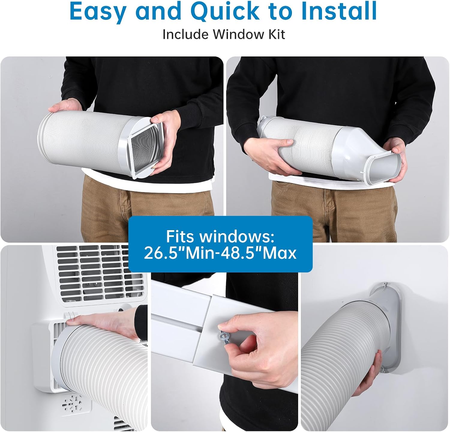 Portable Air Conditioners, 14000 BTU Portable AC Unit for Rooms up to 750 sq. ft. 3-in-1 Smart Cooling System, Dehumidifier and Fan with Remote Control, Exhaust Hose and Window Kit