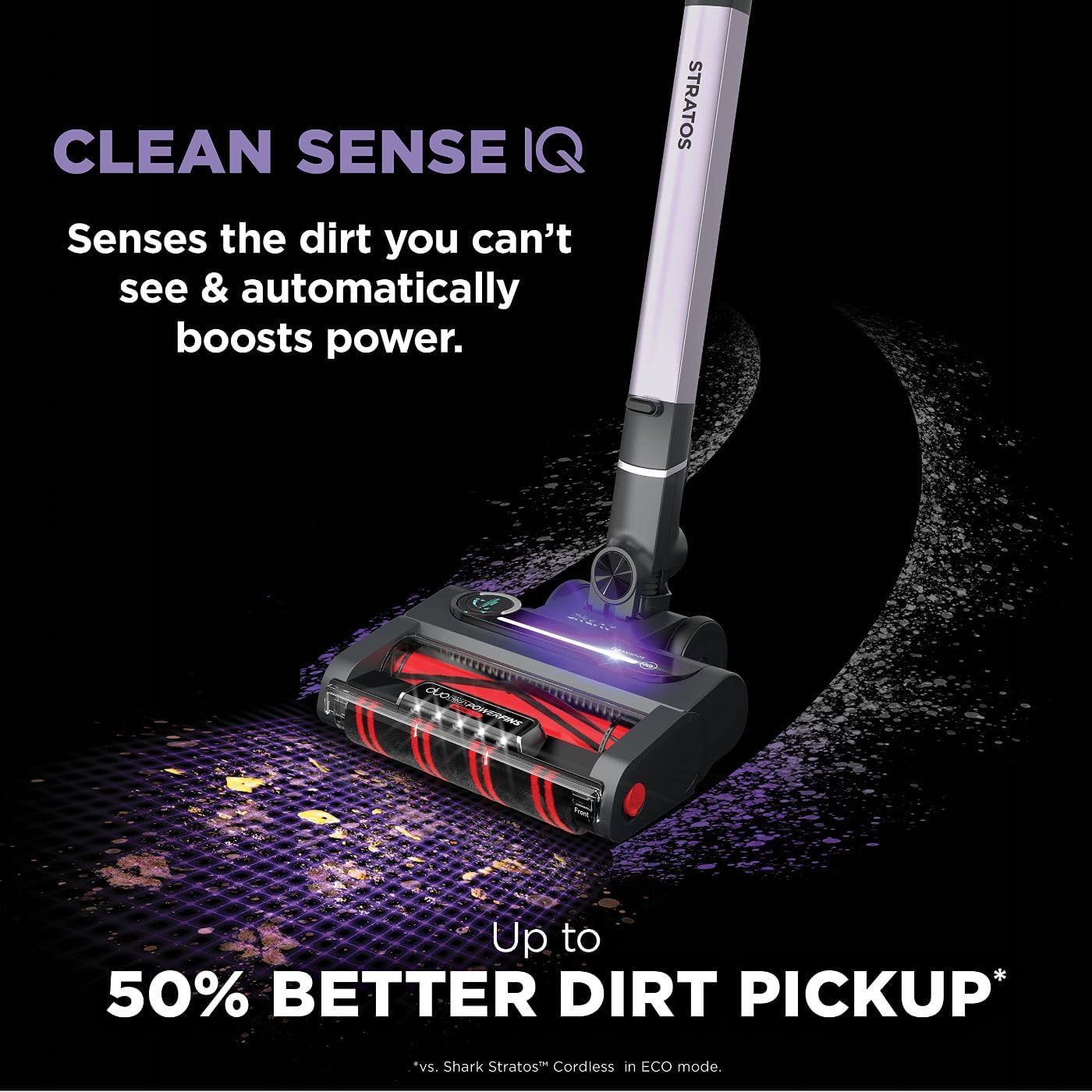 Shark IZ862H Stratos Cordless Vacuum with Clean Sense IQ and Odor Neutralizer, DuoClean PowerFins HairPro, Includes Duster Crevice Tool & Anti-Allergen Brush, Up to 60 Minute Runtime, Ash Purple