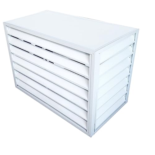 Air conditioner fence for outside units - Anti-Theft Sturdy Aluminum AC Covers. Mini split pipe cover and condenser cover to hide air conditioner. Outdoor unit protection.